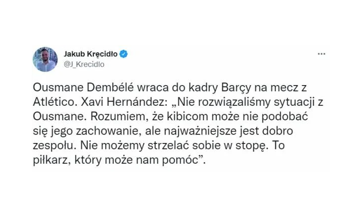 SŁOWA Xaviego na temat POWROTU Dembele do kadry meczowej Barcy
